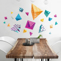 Myway 60 * 90cm Stock Imperméable Amovible PVC 3d Diamant en forme de trois dimensions triangle coloré décor à la maison sticker mural